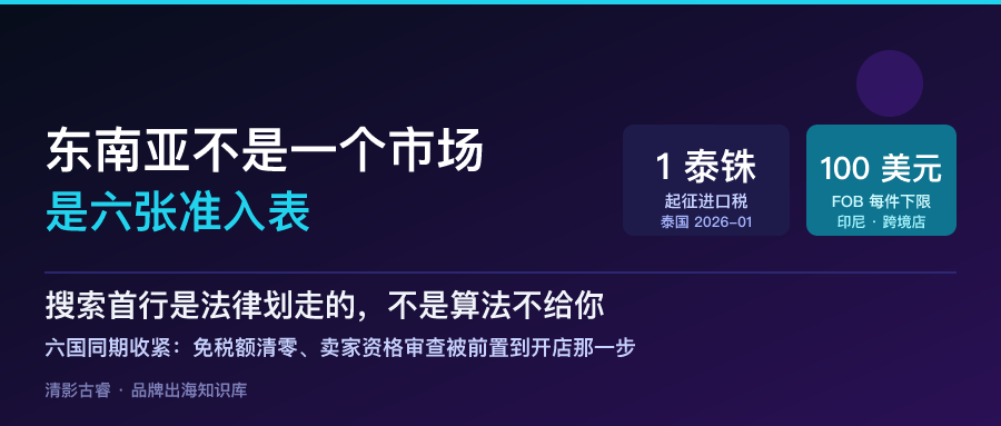 东南亚市场出海解析:泰国从1泰铢起征税,印尼佣金砍半跨境店没份